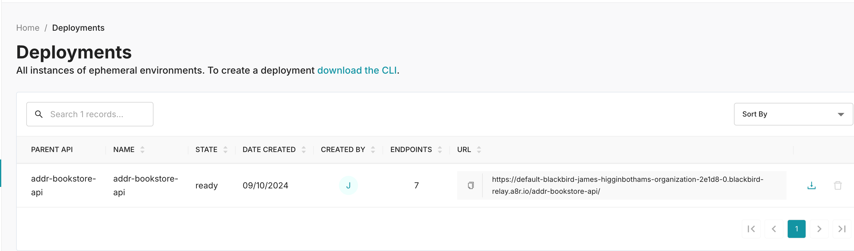 Web view of Blackbird deployments