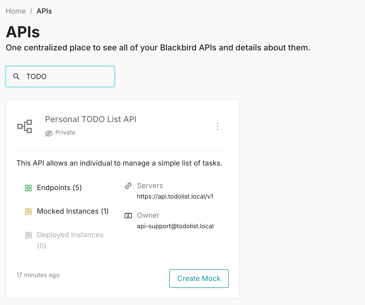 Discovering APIs in Blackbird