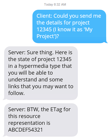 API Conversation: GET /projects (with ETag returned)